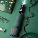 Automatic Umbrella Woman Reflective Stripe Reverse Led Light Umbrella Three Folding Inverted 10 Ribs Windproof Umbrellas Travel
