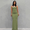 Satin Slip Sleeveless Backless Maxi Dress Women 2022 Y2k Summer Bodycon Elegant Sexy Outfits Ladies Birthday Party Club Sundress