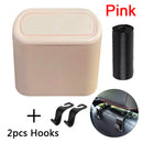 Hanging Car Trash Can Vehicle Garbage Dust Case Storage Box ABS Square Pressing Trash Bin Auto Interior Accessories for Car