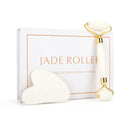 Natural Facial Massager Face Roller Gua Sha Scraper Double Heads Jade Stone Roller Skin Care Rose Quartz Massage for Face Body