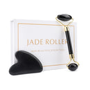Natural Facial Massager Face Roller Gua Sha Scraper Double Heads Jade Stone Roller Skin Care Rose Quartz Massage for Face Body