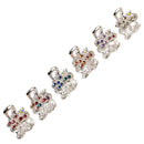ncmama 12pcs/set Mini Rhinestone No-Slip Grips Hair Clips for Women Girls Glitter Teeth Metal Clamps Flower Hair Accessories