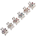 ncmama 12pcs/set Mini Rhinestone No-Slip Grips Hair Clips for Women Girls Glitter Teeth Metal Clamps Flower Hair Accessories