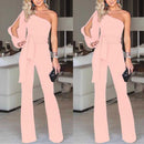 2018时尚女装连体衣 女士连体短裤 派对夜店装 连体裤 阔腿单肩长裤